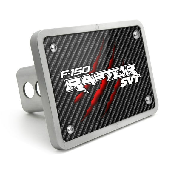 Ford F-150 Raptor SVT Claw Marks UV Graphic Black Carbon Fiber Look Billet Aluminum 2 inch Tow Hitch Cover