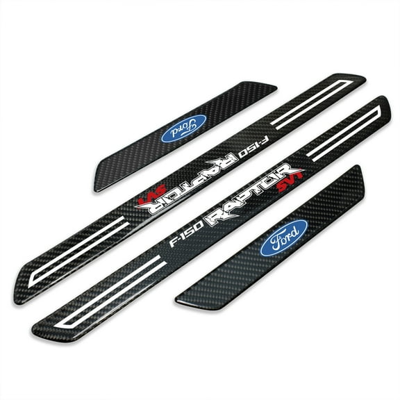Ford F-150 Raptor SVT Real Carbon Fiber 4 Pcs Universal Door Sill Step Protector Guard Decal Plates