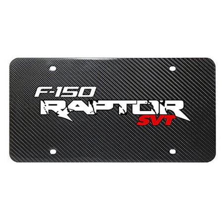 Ford F-150 Raptor SVT UV Graphic 100% Real Black Carbon Fiber License Plate