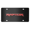 thumbnail image 1 of Ford F-150 Raptor in Red 3D Logo Black Carbon Fiber Patten Steel License Plate, 1 of 5
