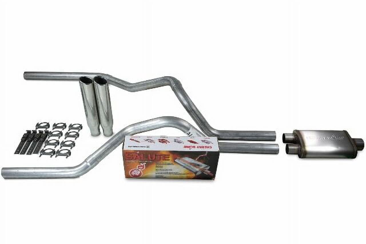 Ford F-150 04-14 2.5 Stainless Dual Exhaust Kit Y pipe Side Slash Tips