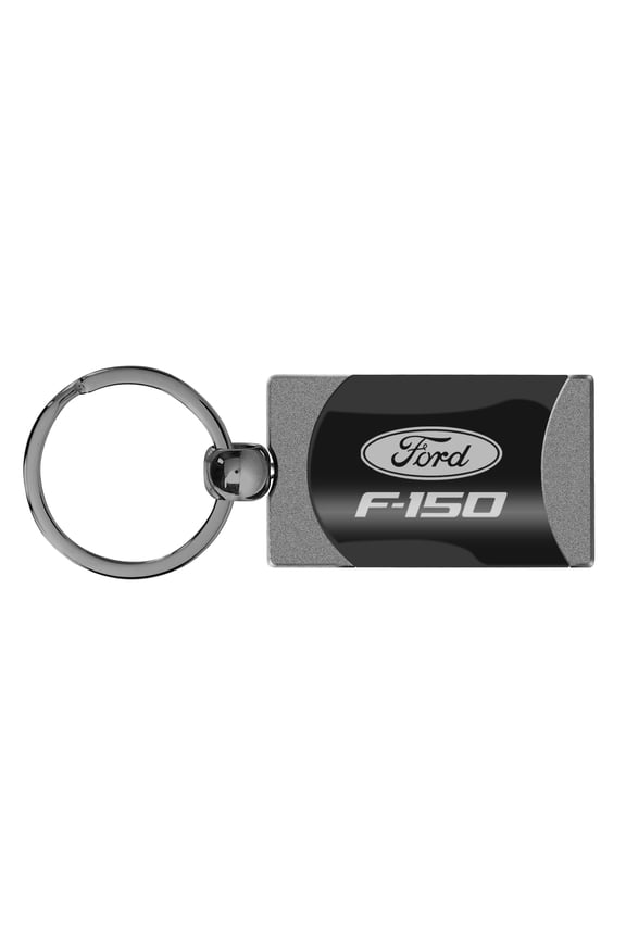 Ford F-150 Two Tone Rectangular Gun-Metal Key Chain