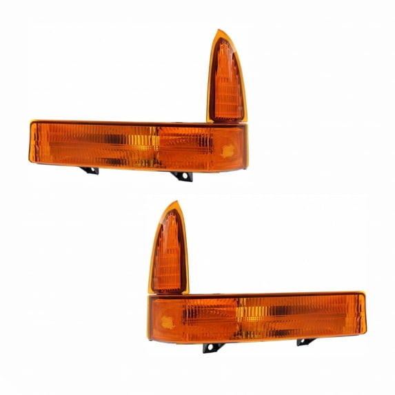 For Ford F-250/F-350/F-450/F-550 Super Duty 1999 2000 2001 Turn Signal/Parking Light Driver and Passenger Side | Pair | Amber Lens | Replacement For FO2520141, FO2521141 | XC3Z13201BA, XC3Z13200BA