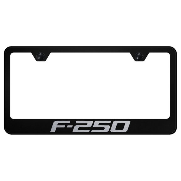 Ford F-250 Laser Etched Logo Stainless Steel License Plate Frame (Black)