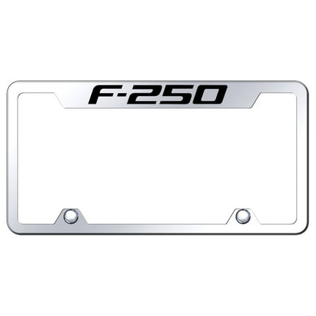Ford F-250 Logo Stainless Steel Truck Cut-Out License Plate Frame (Chrome)