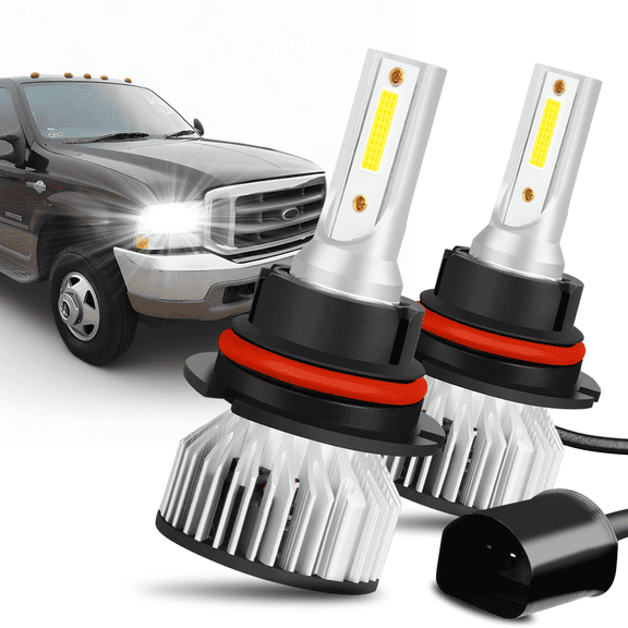 For Ford F-250 Super Duty 1999-2002 2003 2004 Led Headlights 2Pack 9007/HB5 High Low Bulbs Combo Bulbs 6000k Super Bright White 8000 Lumens Kits High Power Lamps Integrated Hi-Lo lamp