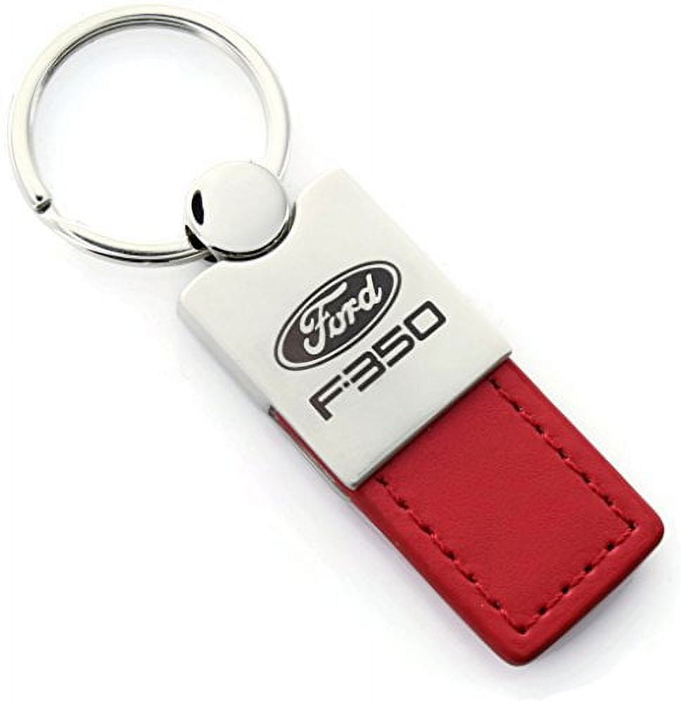 Ford F-350 Keychain & Keyring - Duo Premium Red Leather