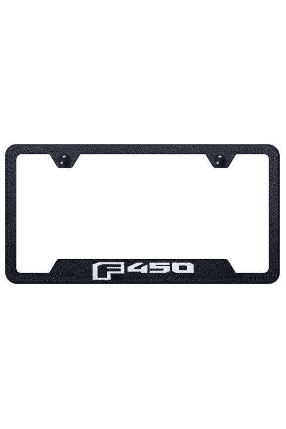 Ford F-450 Logo Cut-Out Laser Etched Rugged Black License Plate Frame Official