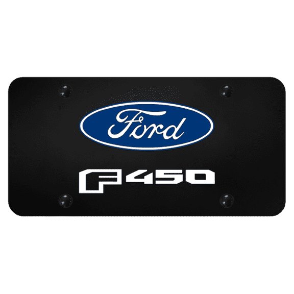 Ford F-450 Logo UV Print on Black License Plate Official Licensed