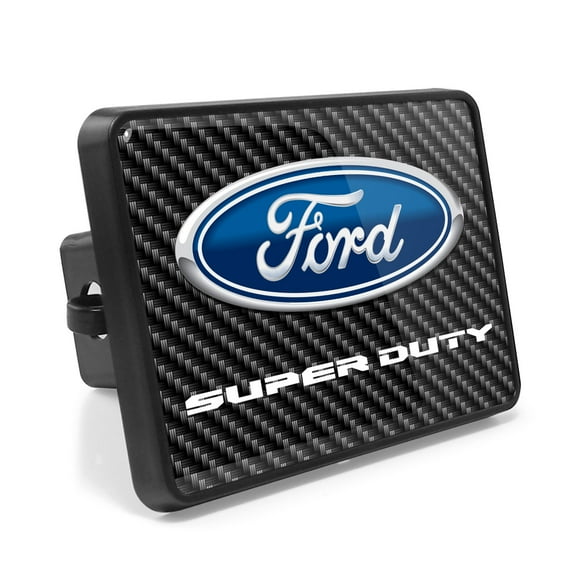 Ford F-Series Super Duty 2016 to 2017 Carbon Fiber Look UV Graphic Metal Plate on ABS Plastic 2 inch Tow Hitch Cover