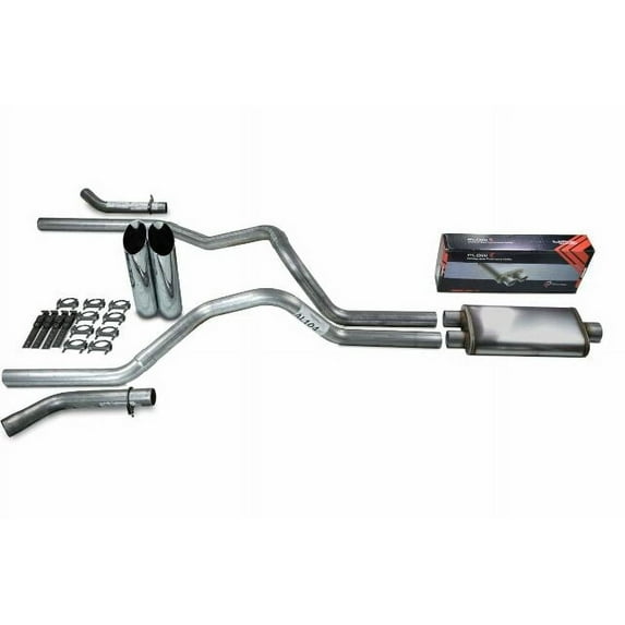 Ford F150 15-20 2.5" Dual Exhaust Kit Flow II Slash Tips Corner Exit