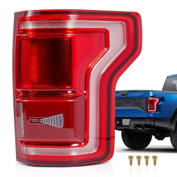 Ford F150 LED Tail Light Assembly with Blind Spot Alert Monitor Compatible with 2015-2017 Ford F-150 Raptor Lariat (Rear Right Passenger Side)