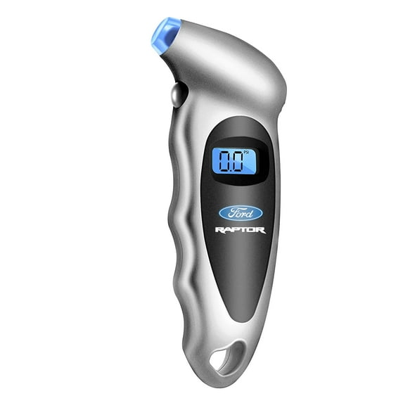 Ford F150 Raptor Silver Digital Tire Pressure Gauge with LED-Backlit LCD Display