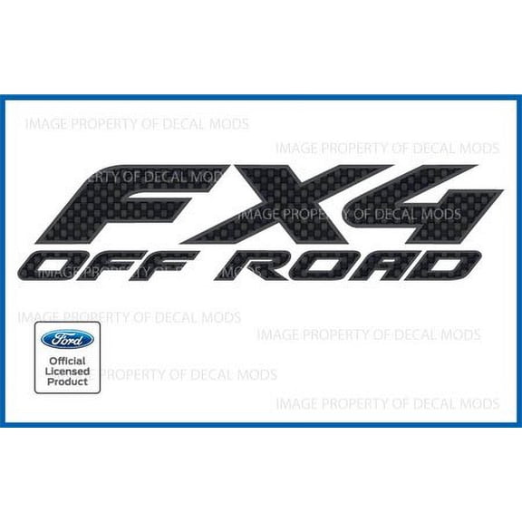 Ford F250 F350 F450 FX4 Offroad Decals Stickers Carbon Fiber Black Pattern - FCFB (1997-2010) Super Duty