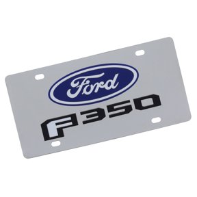 Ford F350 Dual Logo License Plate (Chrome)