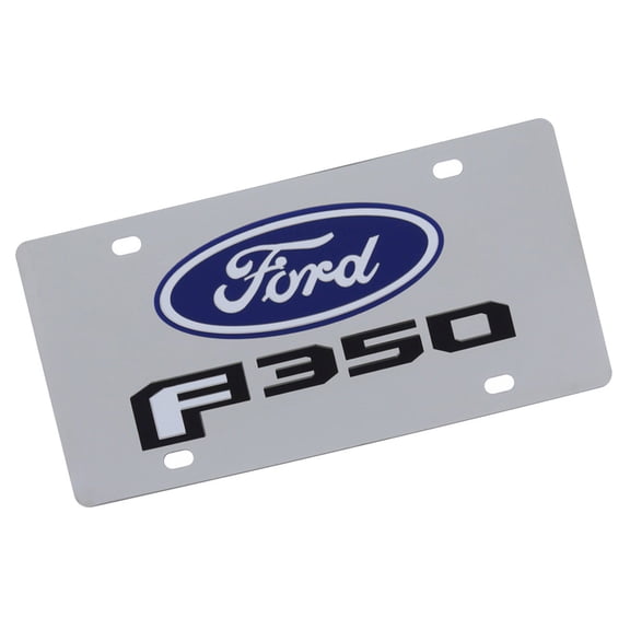 Ford F350 Dual Logo License Plate (Chrome)