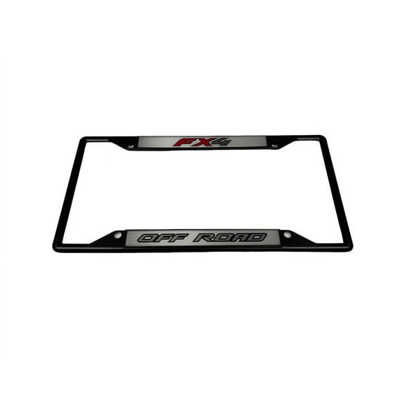 Ford FX4 Off Road Badge Daytona Matte Black Steel License Plate Frame Official