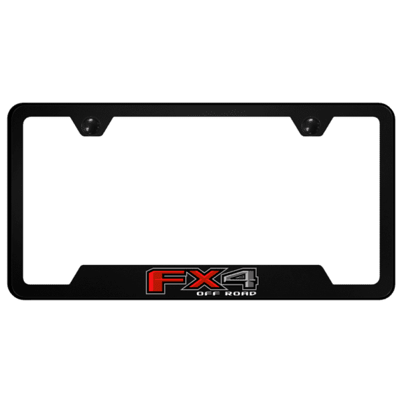 Ford FX4 Off Road Laser Etched Logo Notched License Plate Frame Official License