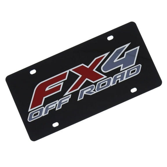 Ford FX4 Off Road Logo License Plate (Black)