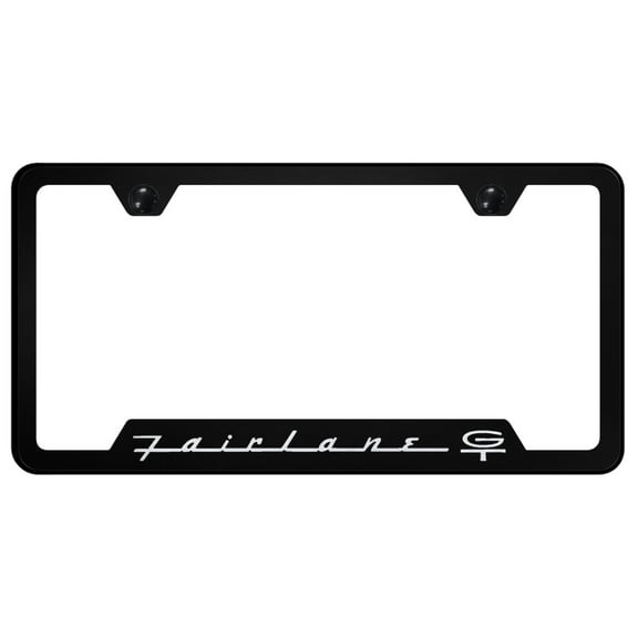 Ford Fairlane GT Laser Etched Logo Cut-Out License Plate Frame (Black)