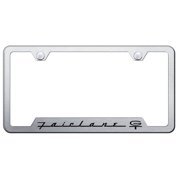 Ford Fairlane GT Laser Etched Logo Cut-Out License Plate Frame (Brushed Chrome)
