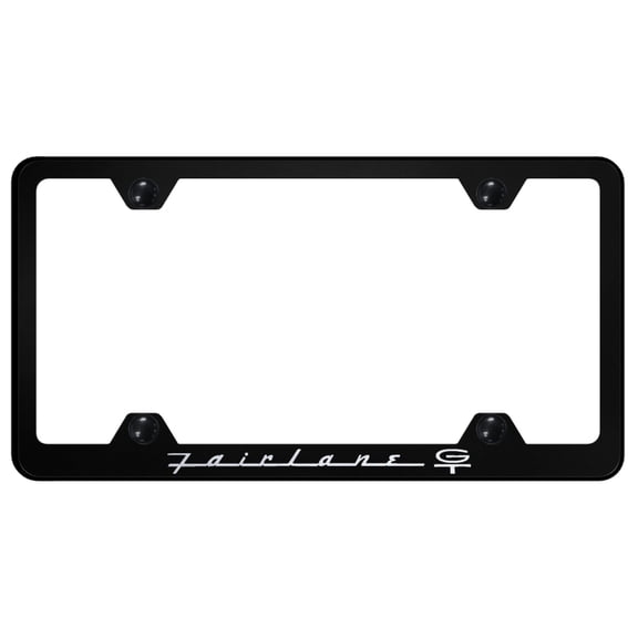 Ford Fairlane GT Laser Etched Logo Wide Body License Plate Frame (Black)