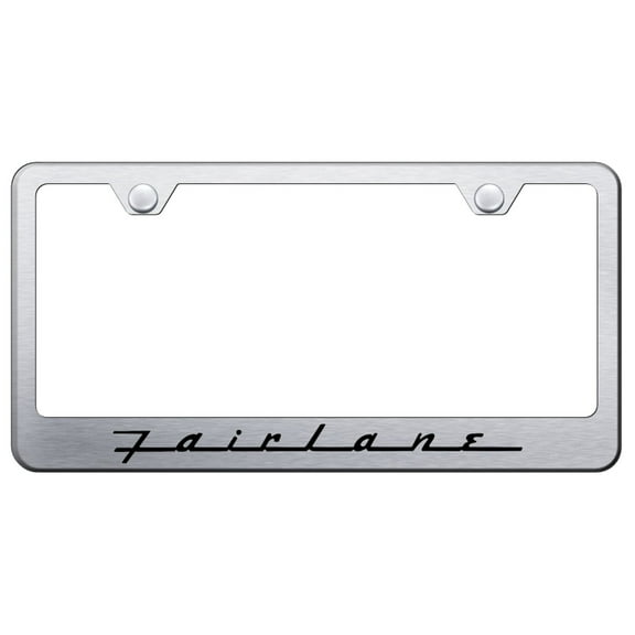 Ford Fairlane Laser Etched Logo Stainless Steel License Plate Frame (Brushed Chrome)
