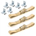 thumbnail image 1 of Ford Falcon 1964-1965 Standard 2 Point Tan Lap Bench Seat Belt Kit with Bracketry - 3 Belts, 1 of 1