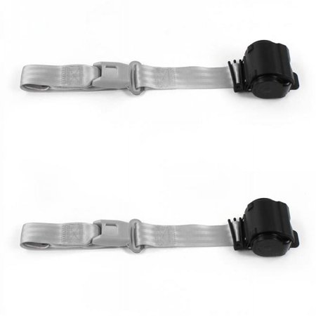 Ford Falcon 1966-1970 Standard 2 Point Gray & Grey Retractable Bucket Seat Belt Kit - 2 Belts