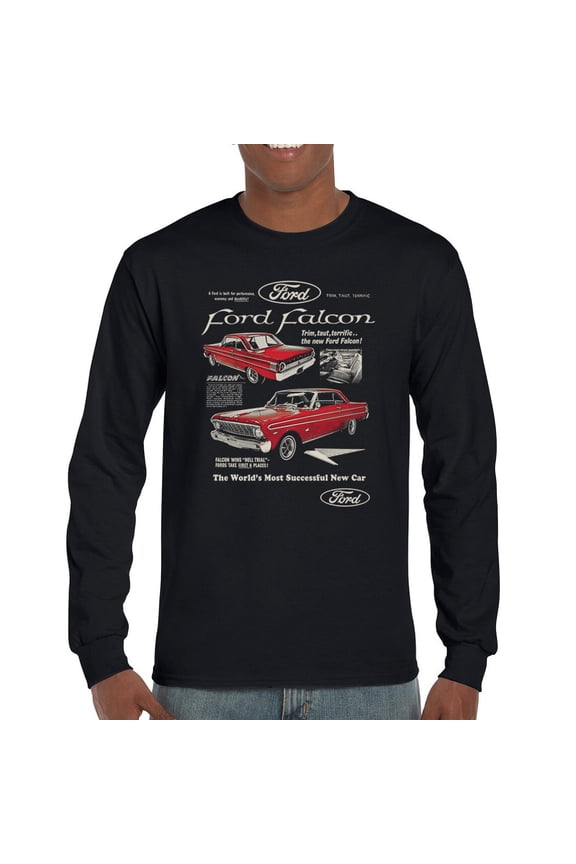 Ford Falcon Retro Poster Long Sleeve T-shirt 1960s-70s Muscle Car Classic Ride