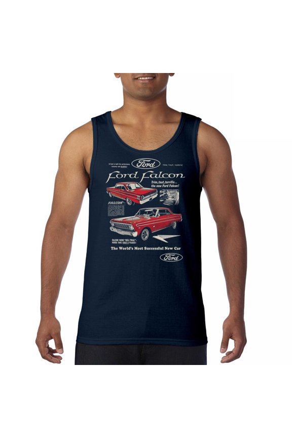 Ford Falcon Retro Poster Men's Tank Top 1960s-70s Muscle Car Classic Ride