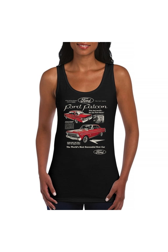 Ford Falcon Retro Poster Women's Tank Top 1960s-70s Muscle Car Classic Ride