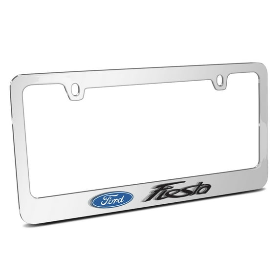 Ford Fiesta in 3D American-Made Mirror Chrome Metal License Plate Frame