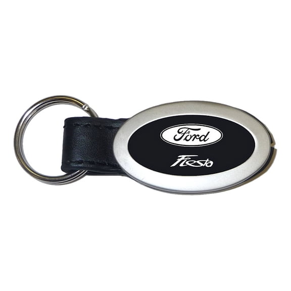 Ford Fiesta Oval Leather Key Chain (Black)