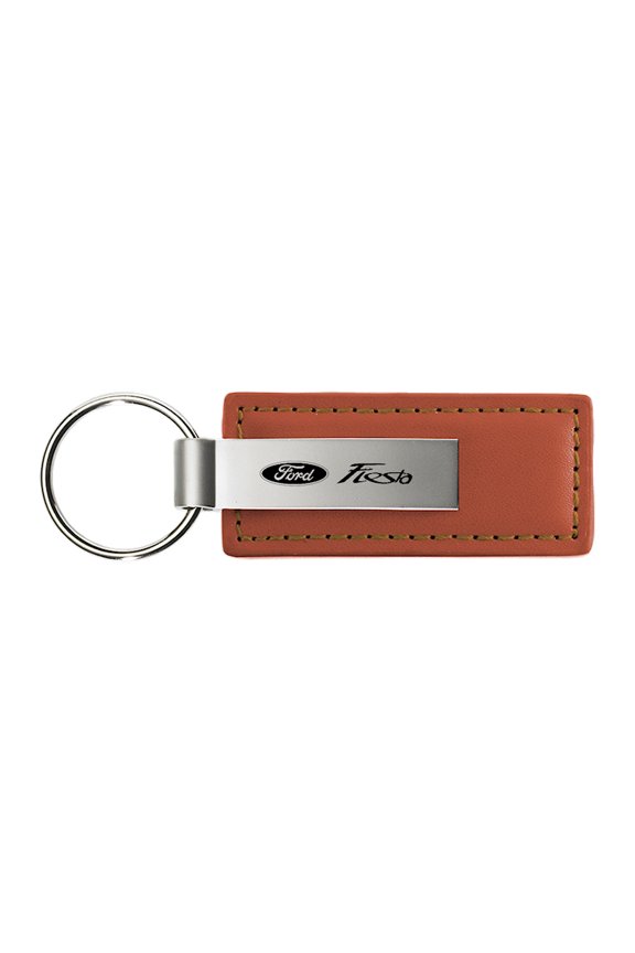 Ford Fiesta Rectangular Leather Key chain (Brown)