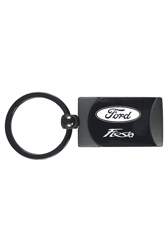 Ford Fiesta Two-Tone Rectangular Key Chain (Gun Metal)