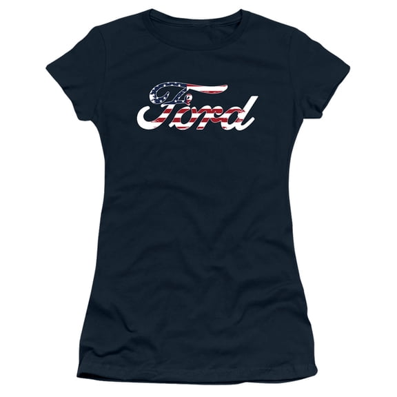 Ford Flag Logo S/S Junior Women's T-Shirt Sheer Navy
