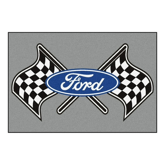 Ford Flags 5'x8' Rug - Gray