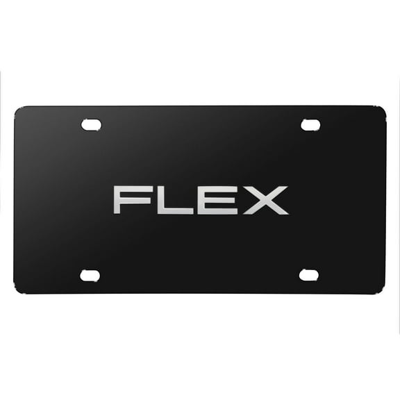 Ford Flex 3D Nameplate Black Stainless Steel License Plate