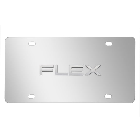 Ford Flex 3D Nameplate Mirror Chrome Stainless Steel License Plate