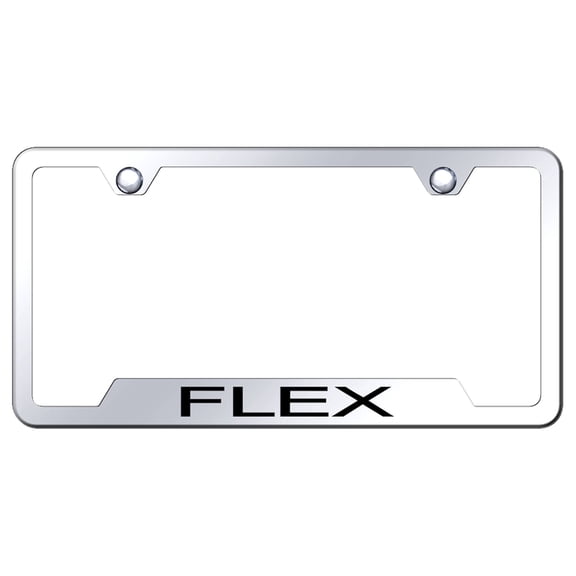 Ford Flex Laser Etched Logo Cut-Out License Plate Frame (Chrome)