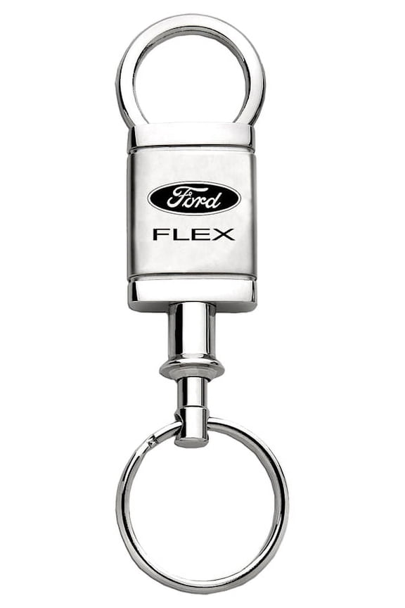 Ford Flex Rectangular Satin Chrome Valet Key Chain (Silver)