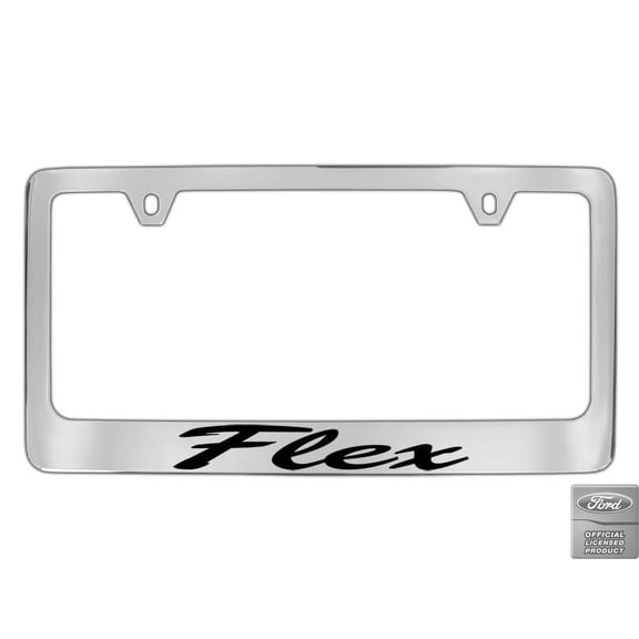 Ford Flex Script Chrome Plated Metal License Plate Frame Holder