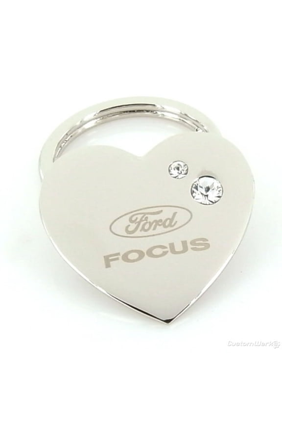 Ford Focus Heart Shape Keychain (Chrome)