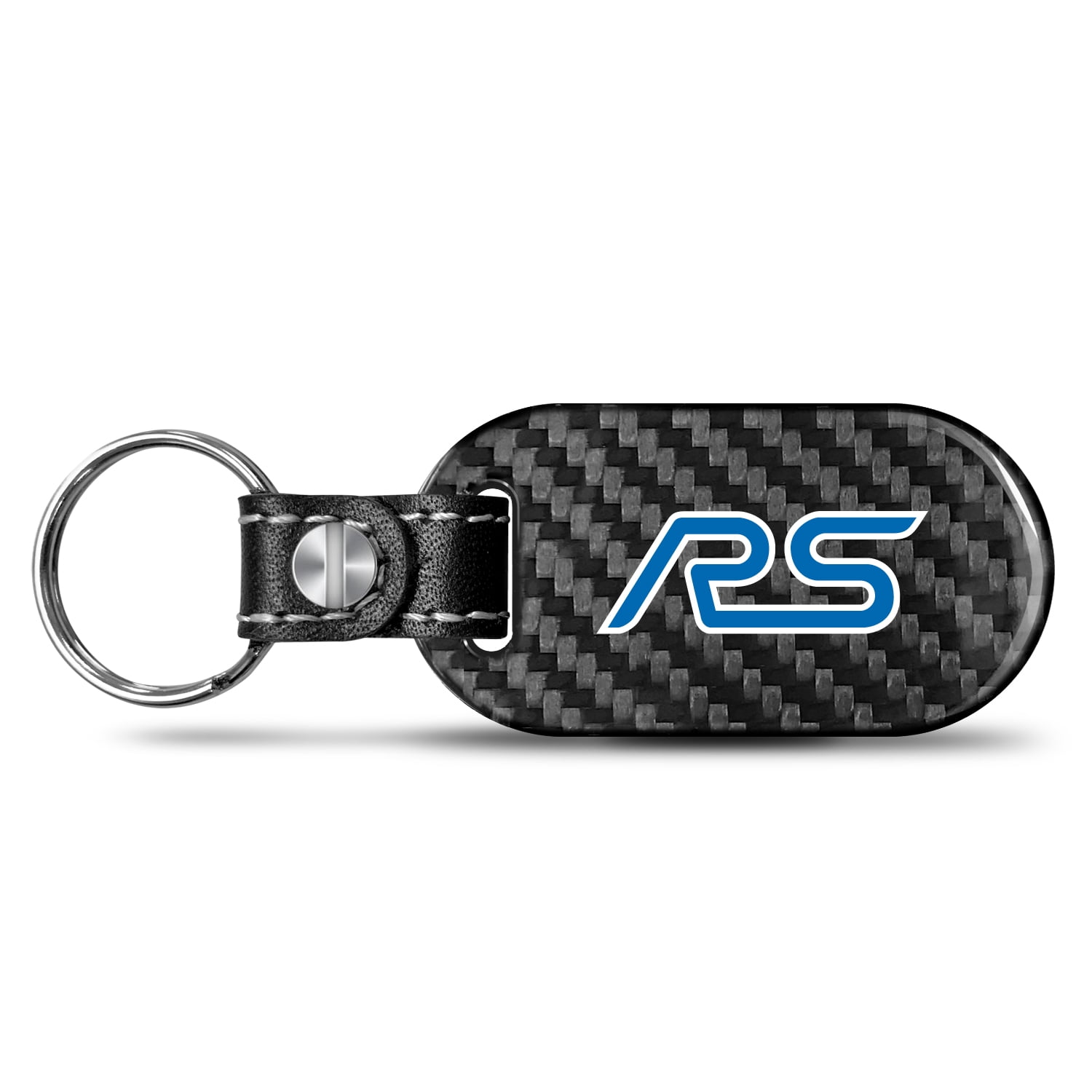 Ford Focus RS 100% Real Black Carbon Fiber Tag Style Key Chain