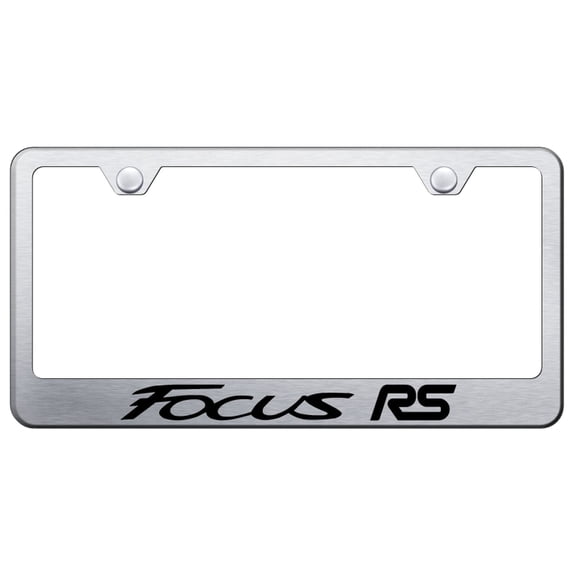 Ford Focus RS Laser Etched Logo Stainless Steel License Plate Frame (Brushed Chrome)