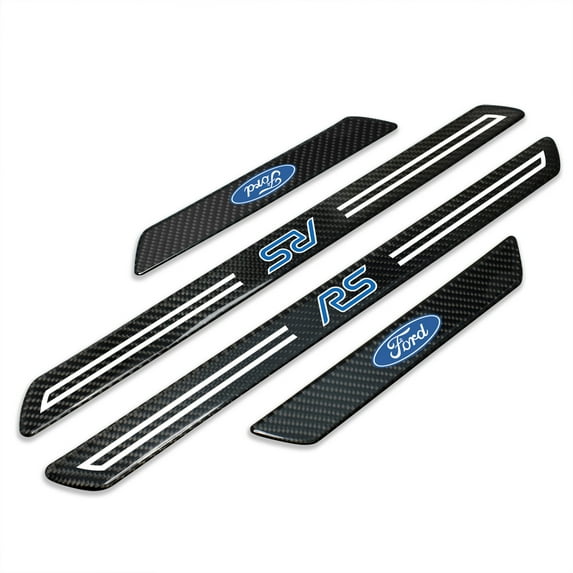 Ford Focus RS Real Carbon Fiber 4 Pcs Universal Door Sill Step Protector Guard Decal Plates Guard