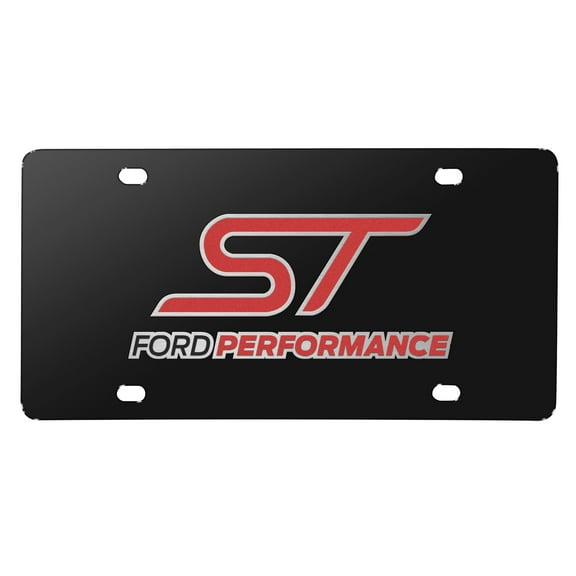 Ford Focus ST 3D Black Stainless Steel License Plate