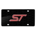 thumbnail image 1 of Ford Focus ST 3D Logo on Logo Pattern Black Aluminum License Plate, 1 of 7