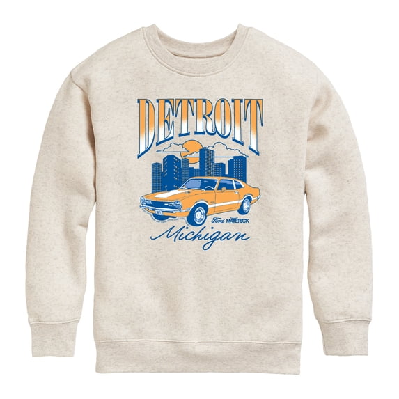Ford - Ford Detroit Mi 1971 Maverick - Youth Boys Crew Fleece Sweatshirt